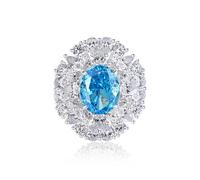 Wedding Band Womens White Gold, Eternity Wedding Band Luxury 5ct Oval Topaz with Moissanite Platinum 950 Ring Size M 1/2