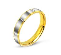 Wedding Bands 4Mm, Silver Wedding Bands for Women Gold Stainless Steel Size N 1/2 Two Tone Polished 4mm Personalized Gifts for Mother Birthday