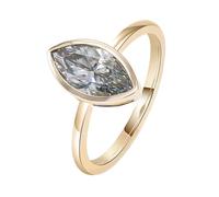 Wedding Bands, Engagement Rings Women Simple Dainty with 2Ct Light Grey Marquise Shape Moissanite 9K Gold Size H 1/2