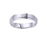 Wedding Bands for Him Platinum, Simple Rings White Diamond 0.03ct Silver Jewelry Pt950 Size T 1/2