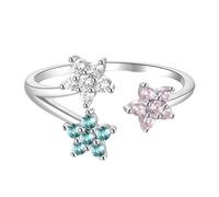 Wedding Bands for Him Stackable Ring 14K White Gold Au585 Size K 1/2 White Star 5.3X5.3mm Moissanite Stackable for Aunt Elegant