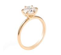 Wedding Bands, Promise Ring for Her Classic 6 Claws with Round Shape Moissanite 9K Gold Size L 1/2