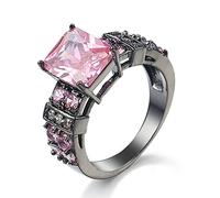 Wedding Bands Women, Silver Jewelry Crown Luxury Ring Gold Plated with Cubic Zirconia for Valentine's Day