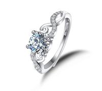 Wedding Bands Women The Silver Ring 18K White Gold Lab Diamond Infinity with Cubic Zirconia Size R 1/2 Popular for Aunt Anniversary Jewelry