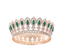 Wedding Birthday Party Full Diamonds Crown Baroque Queen Round Headdress Headpiece Photo Props Gift, Silver, Moissanite
