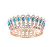 Wedding Birthday Party Full Diamonds Crown Baroque Queen Round Headdress Headpiece Photo Props Gift, Silver, Moissanite