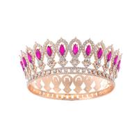 Wedding Birthday Party Full Diamonds Crown Baroque Queen Round Headdress Headpiece Photo Props Gift, Silver, Moissanite
