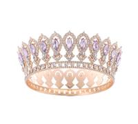 Wedding Birthday Party Full Diamonds Crown Baroque Queen Round Headdress Headpiece Photo Props Gift, Silver, Moissanite
