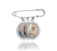 Wedding Bouquet Boutonniere Brooch Pins Bridal Bouquet Photo Charm for Wedding Memory Wedding Photo Pin Charms Wedding Bouquet Charm for Bride Memorial Gifts for Bride Groom 3 Wedding Photo Charm