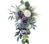 Wedding Bouquet Cascading Bridal Bouquet 18'' Romantic Artificial Roses Bouquets for Bride Bridemaid Holding Wedding Ceremony Anniversary Decor Photo Props