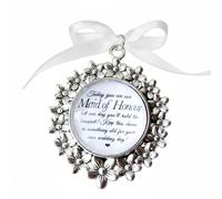 Wedding Bouquet Charm Keepsake - Sentimental Gift for Flower Girl, Bridesmaid, Maid of Honour - “Mummy’s/Mammy’s” Bridal Party Charms - Something Old for Future Bride - Ribbon Charm for Bouquet