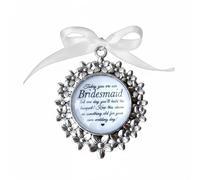 Wedding Bouquet Charm Keepsake - Sentimental Gift for Flower Girl, Bridesmaid, Maid of Honour - “Mummy’s/Mammy’s” Bridal Party Charms - Something Old for Future Bride - Ribbon Charm for Bouquet