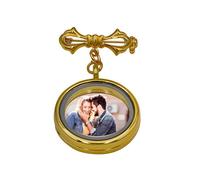 Wedding Bouquet Photo Charms, Bridal bridegroom Charm DIY Pin Brooch Making Kit Bouquet Picture Charm for Wedding Memory Friend Graduation Gift, Metal, No Gemstone