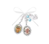 Wedding Bouquet Photo Charms Customizable Bridal Locket Bouquet Charms for Wedding Memory Custom Always with You Bride Lacy Oval Photo Charm for Bride Bridesmaids Bridal Bouquet Charm