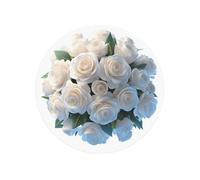 Wedding Bouquet White Roses Round Magnetic Fridge Magnets For Kitchen Durable With Enduring Magnetism