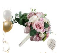 Wedding Bouquets for Bride | Cascading Artificial Boho Rustic | Fake Flower Bunch Bridal Bouquet | for Ceremony Church Decoration Birthday Party Graduation