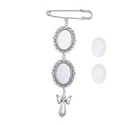 Wedding Boutonniere Photo Charm Pin Brooch Cascading 2 Frame for Mother of Bride or Groom or Flower Bouquet