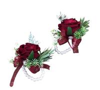 Wedding Boutonniere Rose Pearl Corsage Wrist Flower Wedding Bracelet for Bridesmaid Wrist Corsage Bridesmaid Sisters for Bridesmaids, Bridal Showers(06)