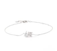 Wedding Bracelets for Women, White Gold Bracelet 9K White Gold with Square And Pear Moissanite Link Birthday Gift Size 6.2+1.9 Inch