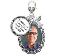 Wedding Bridal Bouquet Charm Holding You in My Heart As I Walk Down The Aisle Memorial Gift For Bride Dad Memorial