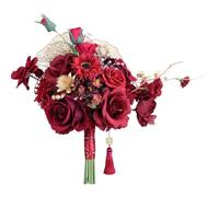 Wedding Bridal Bouquet Groom Bride Corsage Set Wedding Photography Props Floral Set Silk Flowers