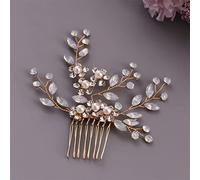 Wedding Bridal Comb Rhinestone Hairpin Women Girls Hairpin Bridal Headband Comb (Gold)