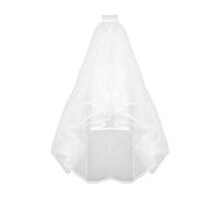 Wedding Bridal Veil Jagowa Simple White with Comb 2 Tier Tulle Bachelorette to Be Hen Night Novelty Costume Party Fun Fancy Dress Accessories
