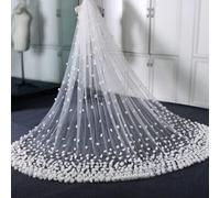 Wedding Bridal Veil,Trailing Bridal Veil Wedding Vails,with Metal Comb,With Dimensional Flowers,Bride Party Accessory for Bridal Shower Hen Night Party Decoration