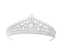 Wedding Bride Crystal Crown Queen Beauty Pageant Ball Rhinestone Veil Headdress Hair Accessories