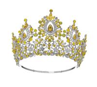 Wedding Bride Tiaras And Crown Beauty Pageant Hair Crown Baroque Party Stage Show Headpiece (Goldcolor)