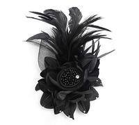 Wedding Brooch Fascinator Hat with pin Women Tea Cocktail Banquet Party Headband Headwear Church Head Pieces Bridal Boutonniere Headdress Flower Feather Hair Clip Hat Black