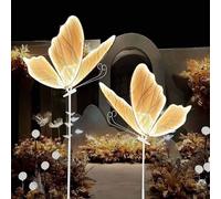 Wedding Butterfly Floor Lamp-Creative Hanging Butterfly Ceiling Lights Decoration, Adjustable Height LED Romantic Elegant Wedding Party Butterfly Decoration,Warm2pcs-80cm