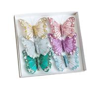 Wedding Butterfly Ornaments, 3/6PCS Glitter Sequins Butterflies Clips Reusable Glitter Butterfly Hanging Decoration for DIY Party Holiday Birthday