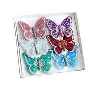 Wedding Butterfly Ornaments, 3/6PCS Glitter Sequins Butterflies Clips Reusable Glitter Butterfly Hanging Decoration for DIY Party Holiday Birthday