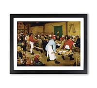Wedding By Pieter Bruegel The Elder Classic Painting Framed Print | A2 Black Framed Wall Art | Ready to Hang | Classic Historical Picture | Living Room Bedroom Lounge Office