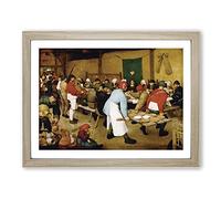 Wedding By Pieter Bruegel The Elder Classic Painting Framed Print | A4 Oak Framed Wall Art | Ready to Hang | Classic Historical Picture | Living Room Bedroom Lounge Office