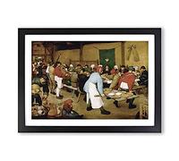 Wedding by Pieter Bruegel The Elder Framed Print | A2 Black Framed Wall Art | Ready to Hang | Modern Nature Picture | Living Room Bedroom Lounge Office