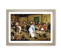 Wedding by Pieter Bruegel The Elder Framed Print | A2 Oak Framed Wall Art | Ready to Hang | Modern Nature Picture | Living Room Bedroom Lounge Office