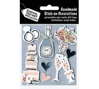 Wedding Cake & Champagne DIY Greeting Card Toppers Stick-On Craft Decorations DIYT506
