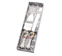 Wedding Cake Knife Shovel Server Set Silverware Stainless Steel Resin Handle Wedding Party Thanksgiving Christmas (Bride and Groom)