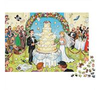 Wedding Cake Smash Wooden Jigsaw Puzzle Waterproof 1000 Piece Puzzles for Adults Challenging And Brainteasing Educational Games
