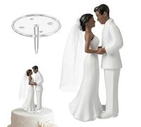 Wedding Cake Topper, 4.35" Wedding Bride and Groom Cake Topper Vintage Elegant Wedding Cake Topper Couple Figurine for Engagement Romantic Funny Couple Statue Anniversary