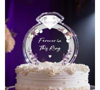 Wedding Cake Topper Clear Acrylic Keepsake Plaque, Engaged Gift & Engagement Keepsake, Elegant Acrylic Block Wedding Decor & Memory Gift（4.13 * 4.52in）