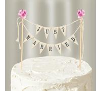 Wedding Cake Topper, Just Married Garland Wedding Cake Topper, Wedding Cake Decoration, Just Married Topper for Bride and Groom Wedding Decorations