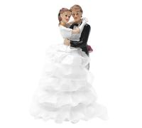 Wedding Cake Topper Romantic, Bride and Groom Cake Topper, Wedding Cake Figurines, Romantic Couple Statue Party Desktop Ornaments for Valentine's Day Home Decor Car Ornaments - 16cm