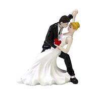 Wedding Cake Topper with Bride and Groom, Romantic Wedding and Engagement Party Collectibles Fun Wedding Couple Figurines Decorations Gifts (Tango kiss)