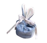 Wedding Candy Box 10PC Rabbit Ear Gift Bags Cute Velvet Bunny Drawstring Bags Storage Holder Bunny Ears Design Decorative Wedding Candy Box(Blue)