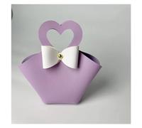 Wedding Candy Box 10PCS Distribute Leather Pink Gift Bags Wedding Favour Bag for Guest Mini Handbag with Ribbon Candy Packaging Box Party Decor(B-Purple Love Handle)