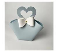 Wedding Candy Box 10PCS Distribute Leather Pink Gift Bags Wedding Favour Bag for Guest Mini Handbag with Ribbon Candy Packaging Box Party Decor(B-blue Love Handle)