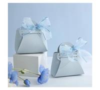 Wedding Candy Box 10PCS Distribute Leather Pink Gift Bags Wedding Favour Bag for Guest Mini Handbag with Ribbon Candy Packaging Box Party Decor(A-blue-2)